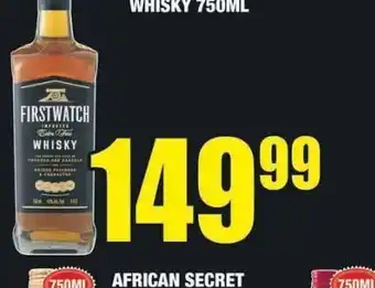 Boxer Liquors Firstwatch whiskey offer