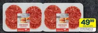 Pick n Pay PnP Beef Burgers 4s Assorted 400g each offer