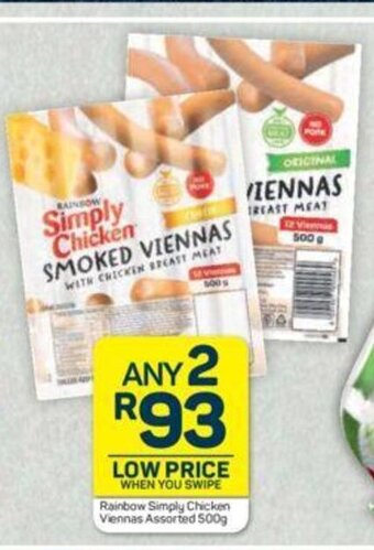 Pick n Pay Rainbow Simply Chicken Viennas Assorted 500g offer