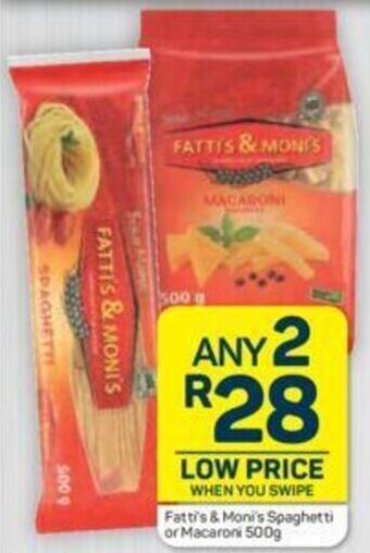 Pick n Pay Fatti's & Moni's Spaghetti or Macaroni 500g offer