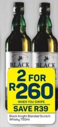 Pick n Pay Black Knight Blended Scotch Whisky 750 ml offer