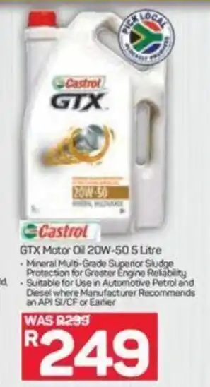 Pick n Pay Castrol GTX Motor Oil 20W-50 5 Litre offer