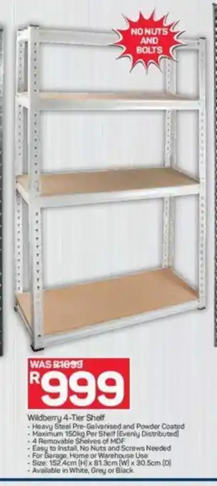 Wildberry 4-Tier Shelf