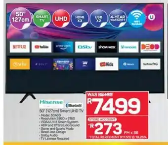 Pick n Pay Hisense - 50" (127cm) Smart UHD TV offer