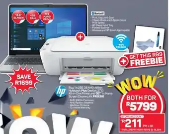 Pick n Pay Hp - Buy 1 x 255 G8 AMD Athlon Notebook Plus Deskjet 2710 All-in-One Printer and Get 1x hama Screen Cleaning Kit Free offer