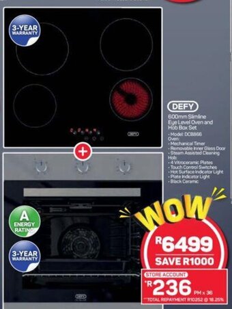 Pick n Pay Defy - 600mm Slimline Eye Level Oven and Hob Box Set offer