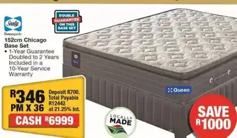 OK Furniture 152cm chicago base set offer