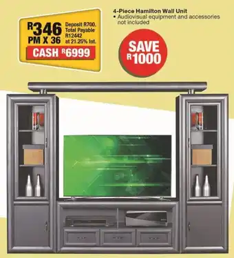 OK Furniture 4 piece hamilton wall unit offer