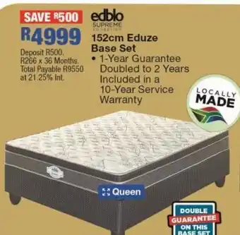 OK Furniture 152cm eduze base set offer