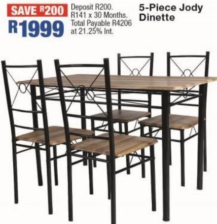 OK Furniture 5 piece jody dinett offer