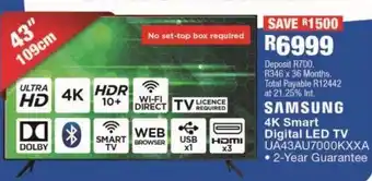 OK Furniture Samsung 4k smart digital led tv ua43au7000kxxa offer