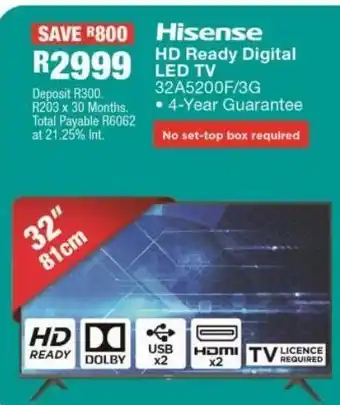 OK Furniture Hisense hd ready digital 32a5200f/3g offer