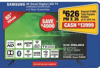 OK Furniture Samsung 4k smart digital tv ua65au7000kxxa offer