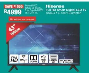 OK Furniture Hisense full hd smart digital led tv 43a4g offer