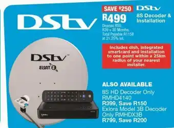 OK Furniture Dstv 8s decoder & installation offer