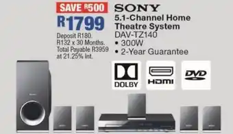 OK Furniture Sony 5.1 channel home theatre system dav-tz140 offer