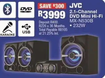 OK Furniture Jvc 2.1 channel dvd mini hi-fi mx-n530b offer
