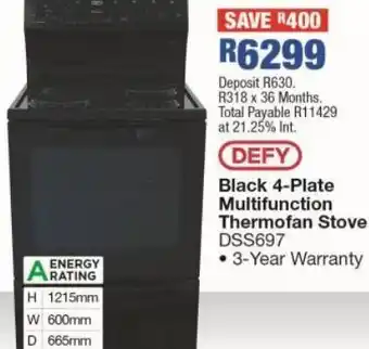 OK Furniture Black 4 plate multifunction thermofan stove dss697 offer