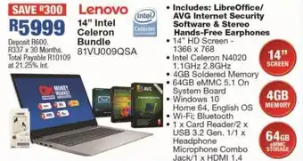 OK Furniture Intel celeron bundle 81vu009qsa offer
