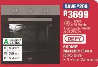OK Furniture 600me metllic oven dbo487e offer