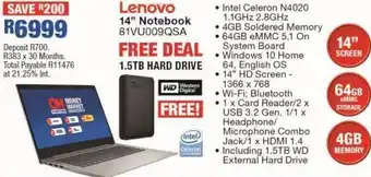 OK Furniture Lenovo notebook 81vu009qsa offer