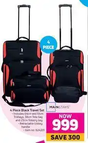 Game Mainstays Black Travel Set- 4 Piece offer