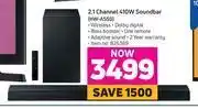 Game Samsung 2.1 Channel 410W Soundbar HW-A550 offer