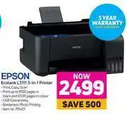 Game Epson Ecotank L3111 3-In-1 Printer offer