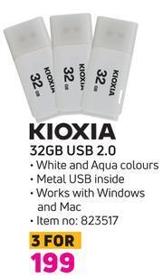 Game Kioxia 32GB USB 2.0- For 3 offer
