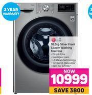 Game LG 10.5kg Silver Front Loader Washing Machine offer