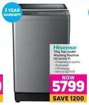 Hisense 13kg Top Loader Washing Machine WTJA1302 T