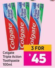Game Colgate Triple Action Toothpaste-For 3 x 100ml offer