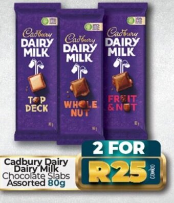 Take 'n Pay Cadbury Dairy Dairy Milk Chocolate Slabs Assorted 80g offer
