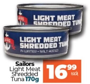 Take 'n Pay Sailors Light Meat Shredded Tuna 170g offer