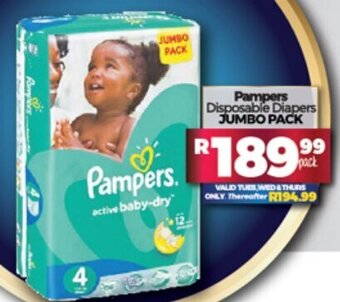 Take 'n Pay Pampers Disposable Diapers Jumbo Pack offer