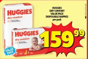 Usave Huggies Dry Comfort Value Pack Disposable Nappies per pack offer