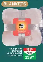 Dis-Chem Heat Holders Snuggle Ups Oversized Luxury Blanket Assorted Colours offer