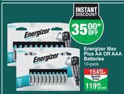 Dis-Chem Energizer Max Plus AA Or AAA Batteries 10 Pack-Per Pack offer