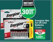 Dis-Chem Energizer Max AA Or AAA Batteries 12 Pack-Per Pack offer