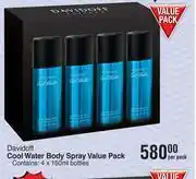Dis-Chem Davidoff Cool Water Body Spray Value Pack-Per Pack offer