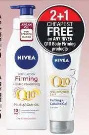 Dis-Chem Nivea Q10 Plus Argan Oil Firming + Extra Nourishing Body Lotion-400ml Each offer