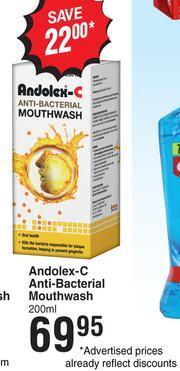 Dis-Chem Andolex-C Anti-Bacterial Mouthwash-200ml offer