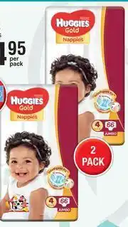 Dis-Chem Huggies Gold Nappies Jumbo Bale-Per 2 Pack offer