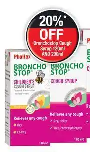 Dis-Chem Bronchstop Children's Cough Syrup Or Cough Syrup For Adults-120ml Each offer