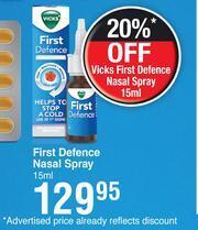 Dis-Chem Vicks First Defence Nasal Spray-15ml offer