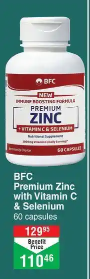 Dis-Chem BFC Premium Zinc With Vitamin C-60 Capsules offer