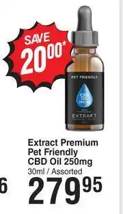 Dis-Chem Extract Premium Pet Friendly CBD Oil 250mg Assorted-30ml offer