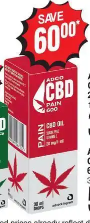 Dis-Chem Adco CBD Pain 600mg Oil Drops-30ml offer