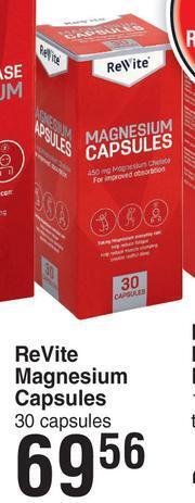 Dis-Chem ReVite Magnesium Capsules-30 Capsules offer