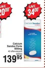 Dis-Chem Calcium Sandoz Forte 600mg 40 Effervescent Tablets offer